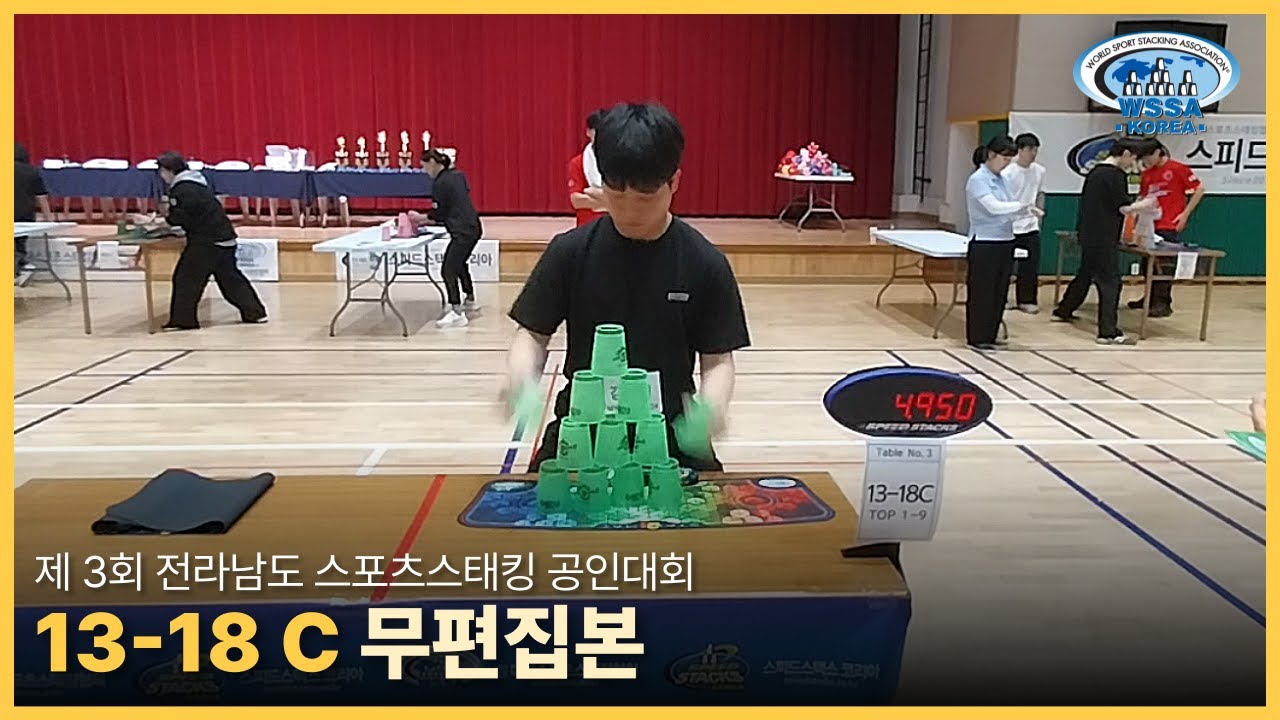 [Individual final] 제3회 전라남도 공인대회 | Not sped up 13-18C 개인전 #sportstacking #스포츠스태킹 #cupstacking #wssa