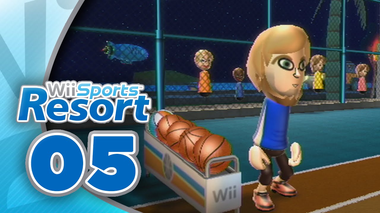 Wii Sports Resort: Часть 5 | Баскетбол — трёхочковый бросок (4 игрока)