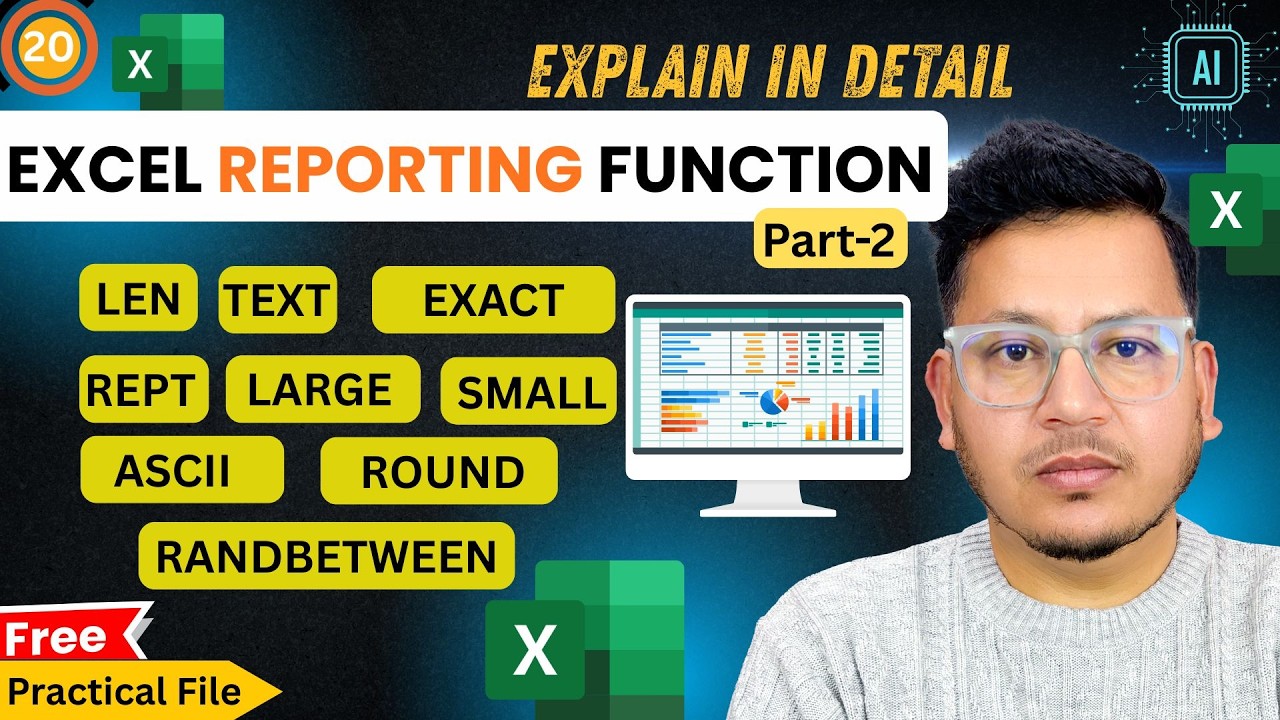 Excel Reporting Functions Part-2 Full Tutorial in Hindi | Beginner to Advanced with Examples