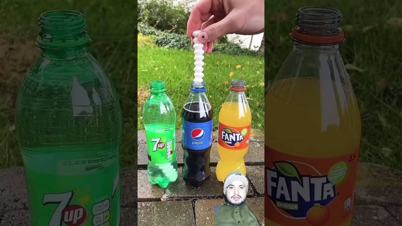 experiment 7 of Pepsi Fanta #cocacola #mentos