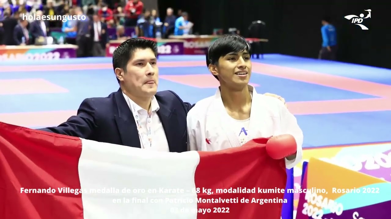Peruano Fernando Villegas oro en Karate (- 68 kg) modalidad kumite Rosario 2022