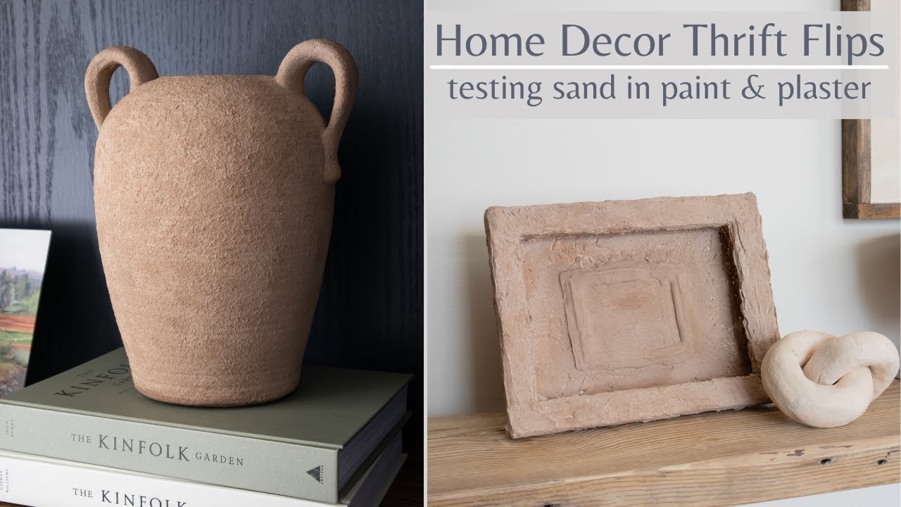 HOME DECOR THRIFT FLIP// Textured Vase and Plaster Sculpture