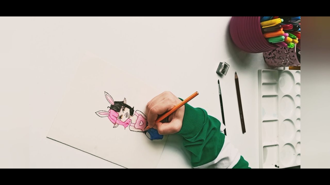 Cute Bunny Girl Drawing