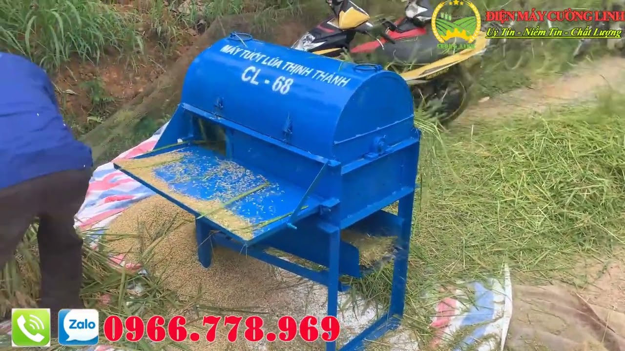 Cấu tạo và công suất thực tế của máy tuốt lúa mini CL-68 như thế nào?