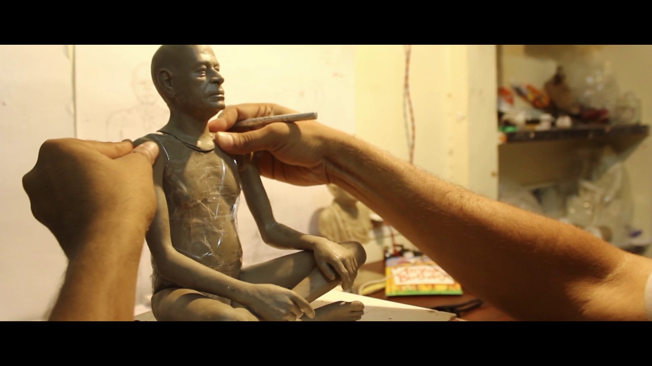 Vineesh Vijayan, 1/4 Life Size Sculpture of Srila Prabhupada Making