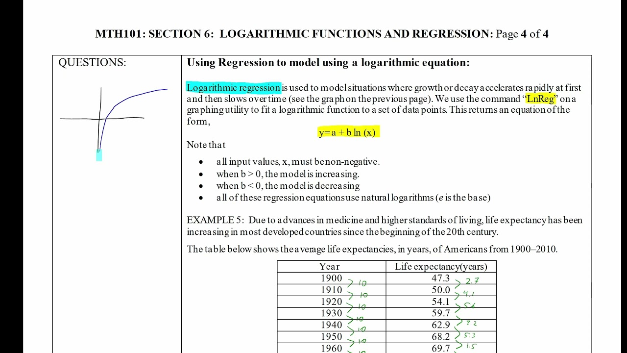 4.6 - Logarithmic Regression