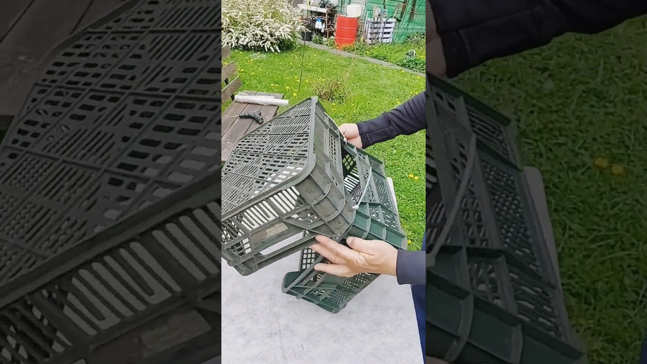 Из пластиковых ящиков самоделка маленький парник для рассады #diy #tool #самоделка #идеи
