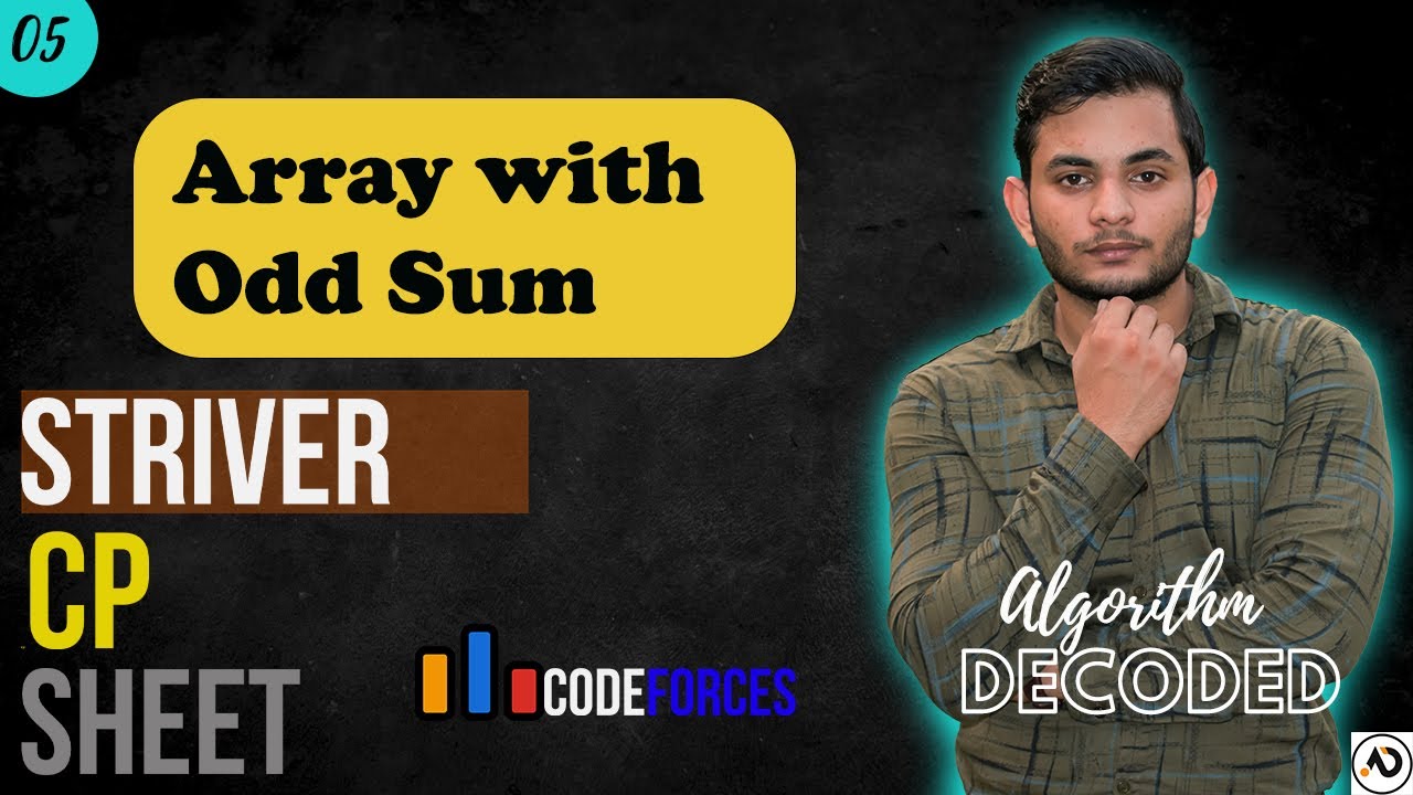 Array with Odd Sum | Striver CP Sheet | Codeforces | Competitive Programming #Striver #CP