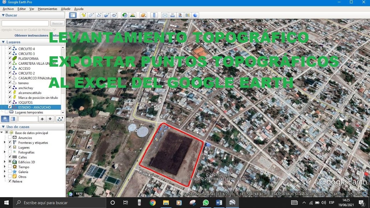 COMO EXPORTAR PUNTOS TOPOGRÁFICOS (UTM) DE GOOGLE EARTH A EXCEL, CIVIL 3D