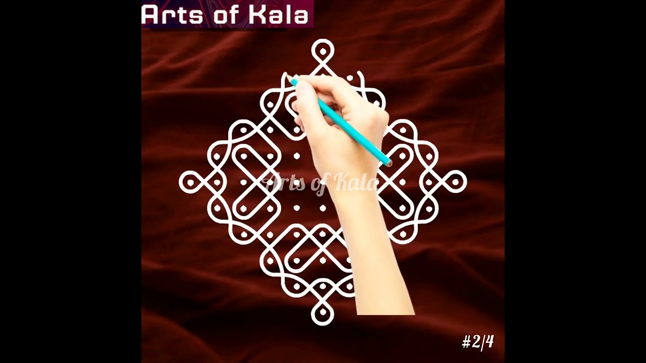 11 x 1 dots mesmerizing beginners sikku kolam/beautiful big kambi kolam 11to1 straight dot/muggulu