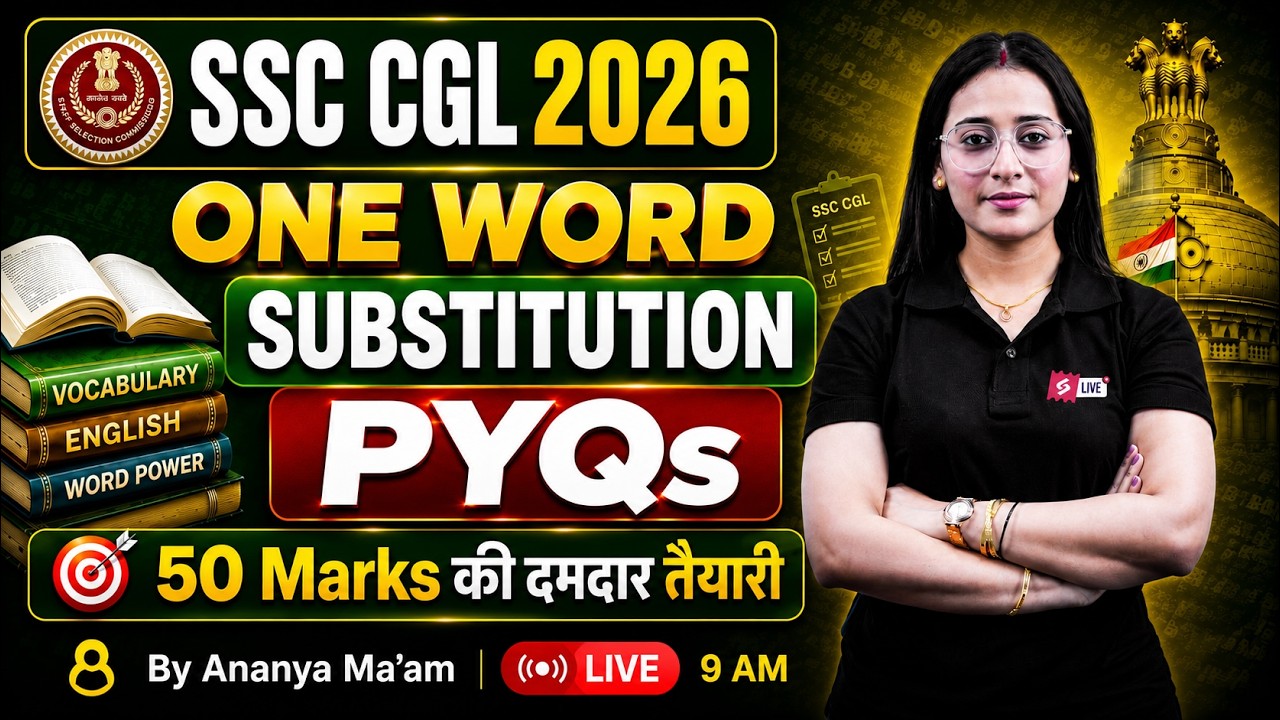 SSC CGL 2026 | One Word Substitution PYQ | SSC CGL English Classes 2026 | CGL English by Ananya Mam