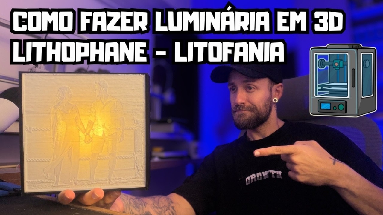COMO FAZER UMA LUMINÁRIA EM 3D COM SUA FOTO - LITHOPHANIA/LITOFANIA - GRÁTIS PELO MAKERWORLD