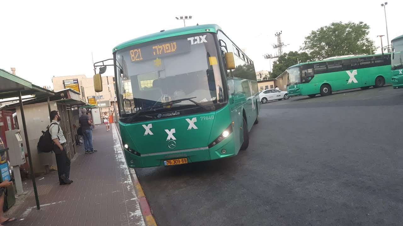 Mercedes Benz Oc500 Mars of Egged Bus Cooperative on Route 821 at Ra'anana Junction-Terminal