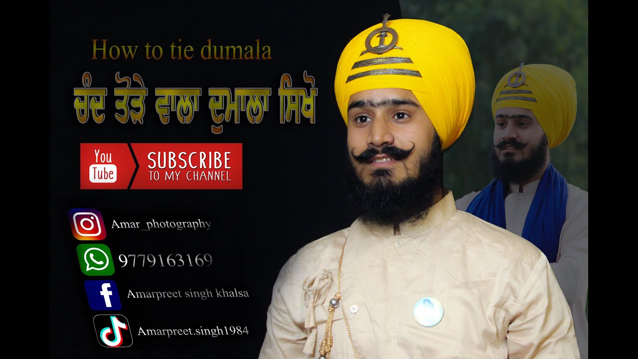 How to tie dumala tutorial(chand torha}ਦੁਮਾਲਾ ਸਜਾਉਣ ਦਾ ਸਭ ਤੋਂ ਸੌਖਾ ਤਰੀਕਾ by Amarpreet singh khalsa