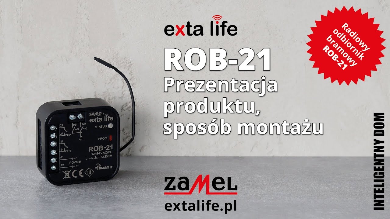 Sterowanie bramą ze smartfona ROB-21 firmy Zamel w systemie exta life prezentacja oraz montaż