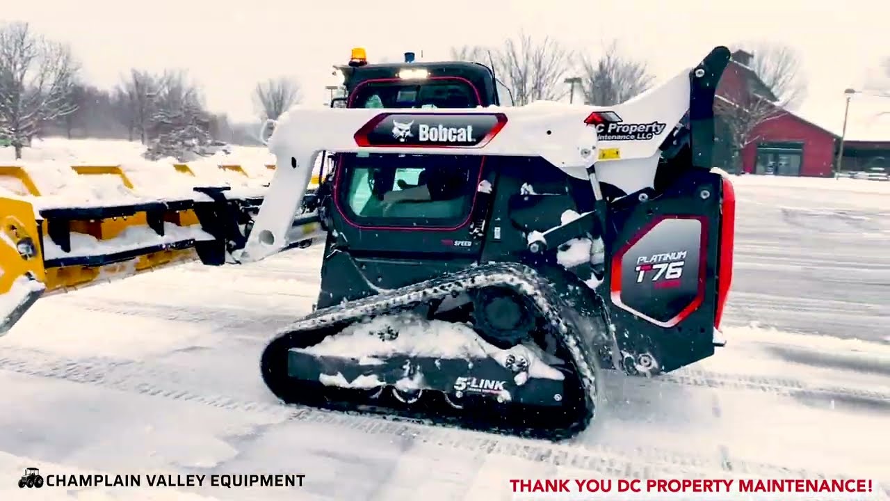 DC Property Maintenance Snowplowing with Bobcat T76 Platinum + 13.5' Arctic Sectional Snowplow!