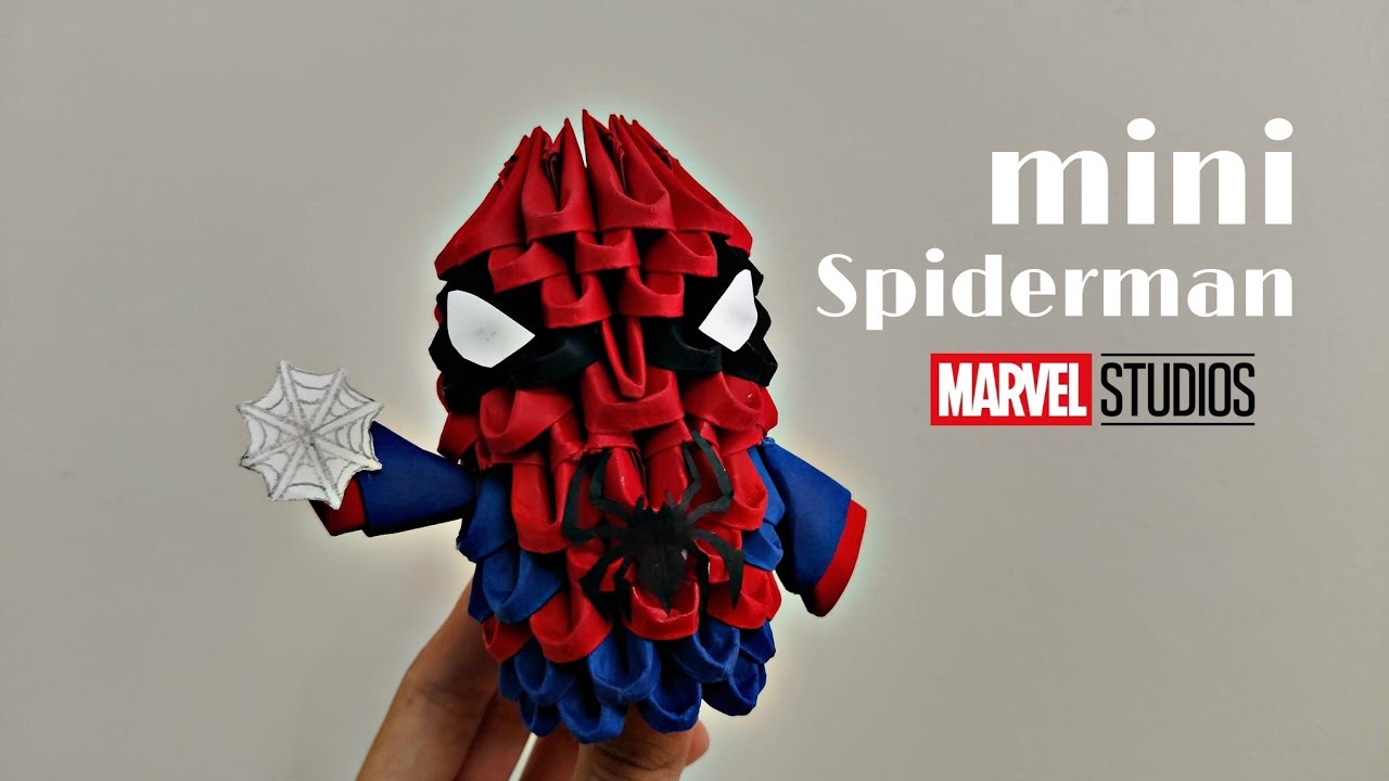 Как сделать мини-3D оригами из бумаги Человека-паука 🕷️🔴 пошаговый урок для начинающих.