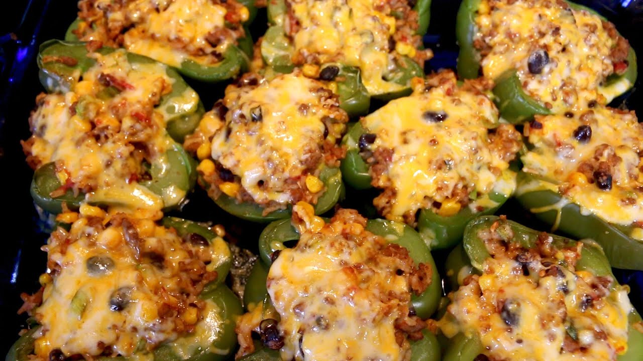 Healthy Turkey Stuffed Peppers- Weight Watchers friendly recipe