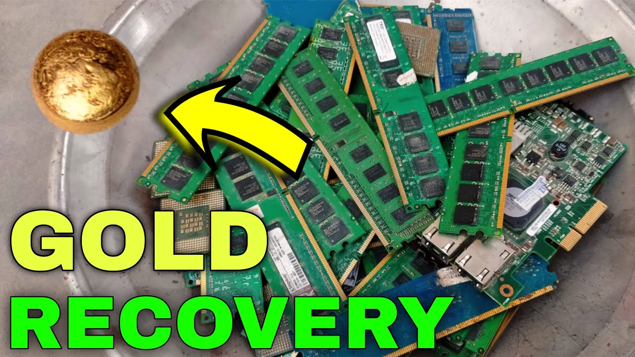 Gold Recovery from Computer Rame without Aquaregia // By Mercury #golg #goldrecovery 