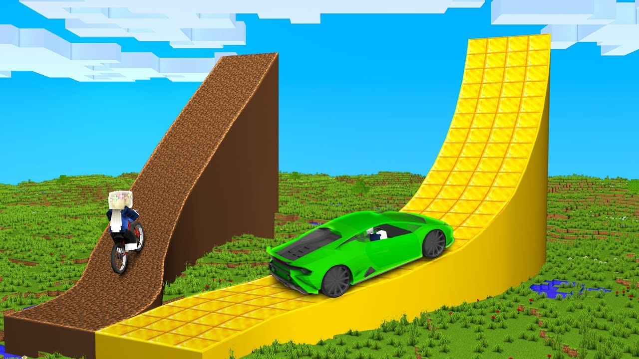 WIR SPRINGEN von der XXL RAMPE in Minecraft