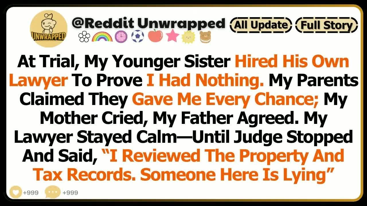 At Trial, My Younger Sister Hired His Own Lawyer To Prove I Had Nothing. My Parents Claimed They...