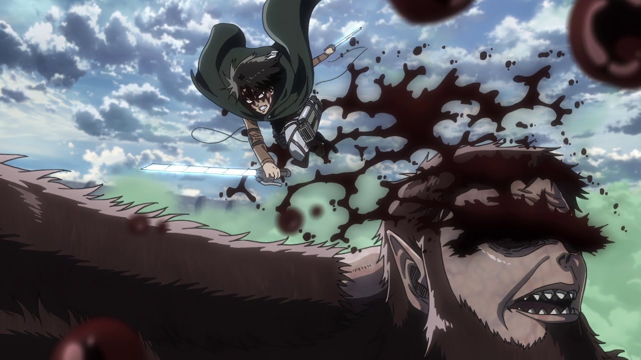 Levi vs Zeke (Season 3) | Blu-ray version | Episode 54 | no subs | 4k
