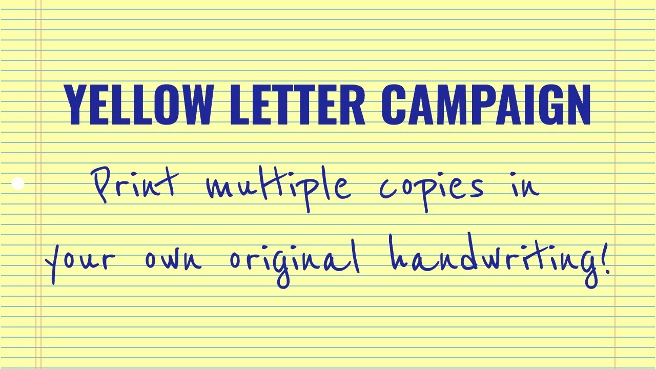 Real estate agents and investors - automated handwritten yellow letter campaign