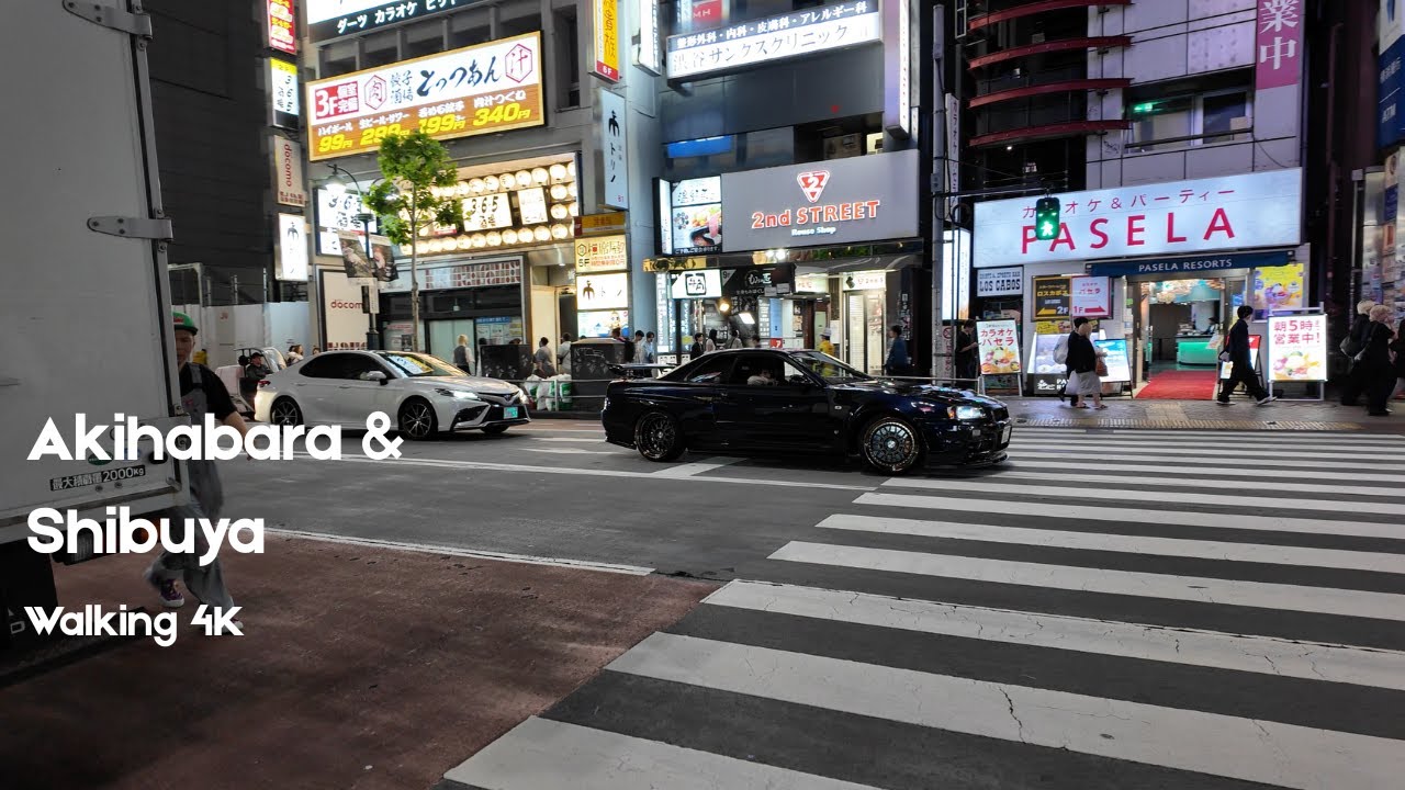 Tokyo JDM Car Spotting Vlog 🇯🇵 | Akihabara & Shibuya Street Scenes | 4K