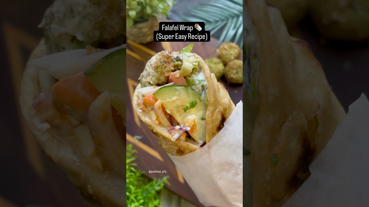 High Protein Falafel Wrap 🌯 #yumfood_artz #wrap #falafel #youtubeshorts #recipe #highproteinrecipe