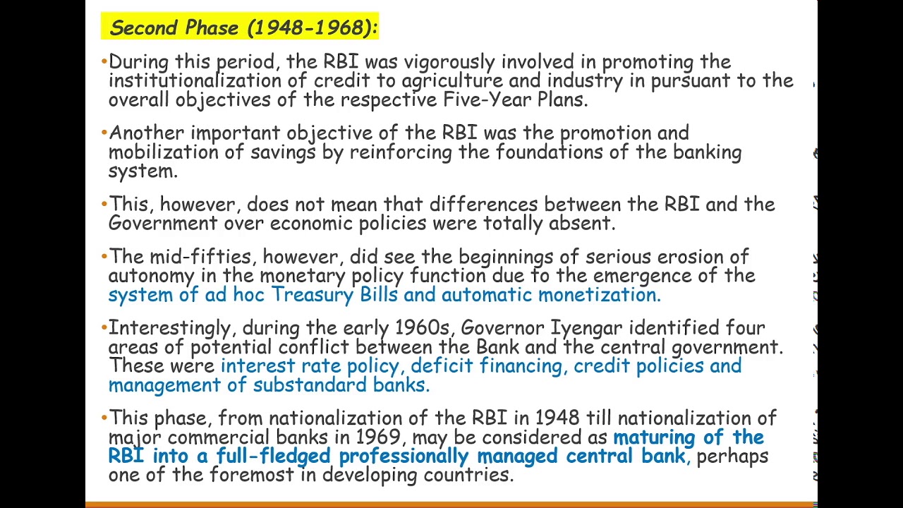 Autonomy of Central Bank (RBI)