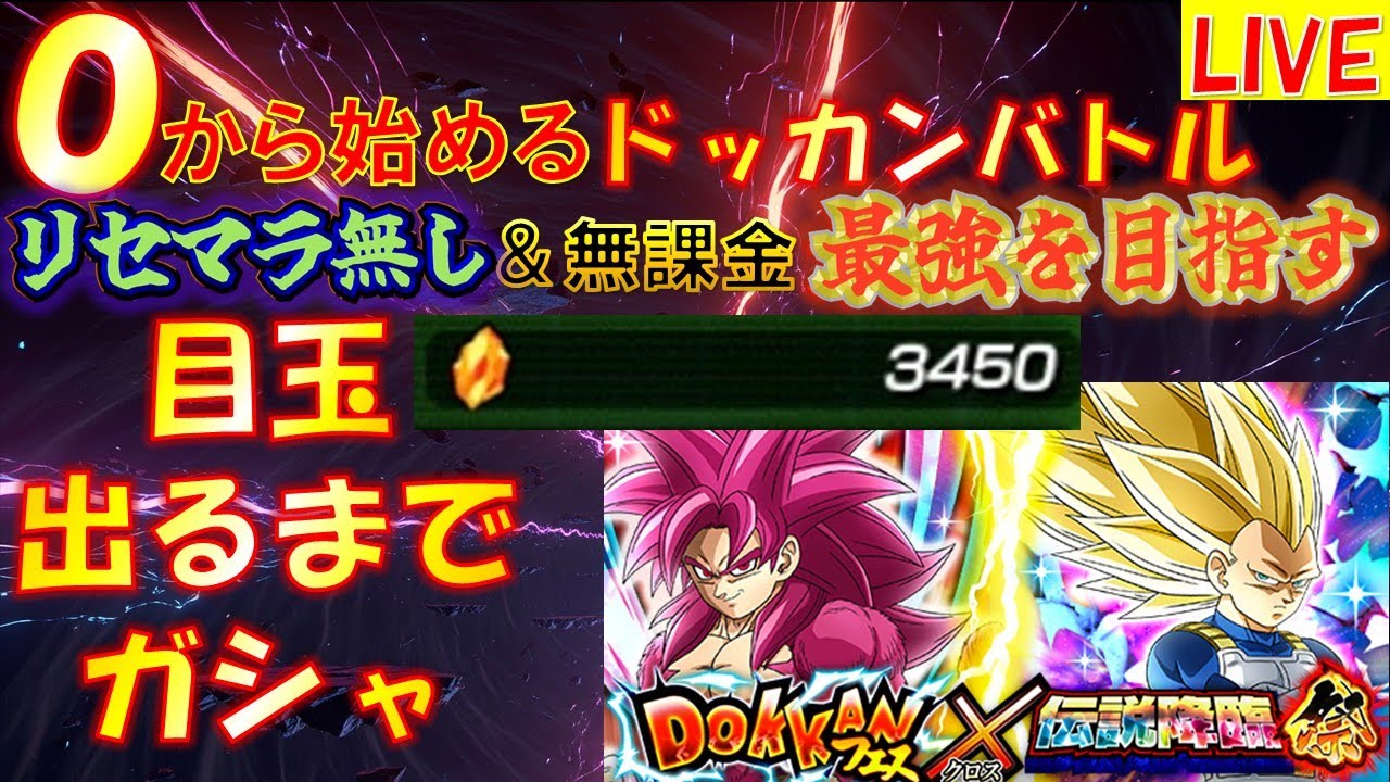０から始めるドッカンバトル11周年目玉キャラ出るまでガシャ配信【ドッカンバトル】