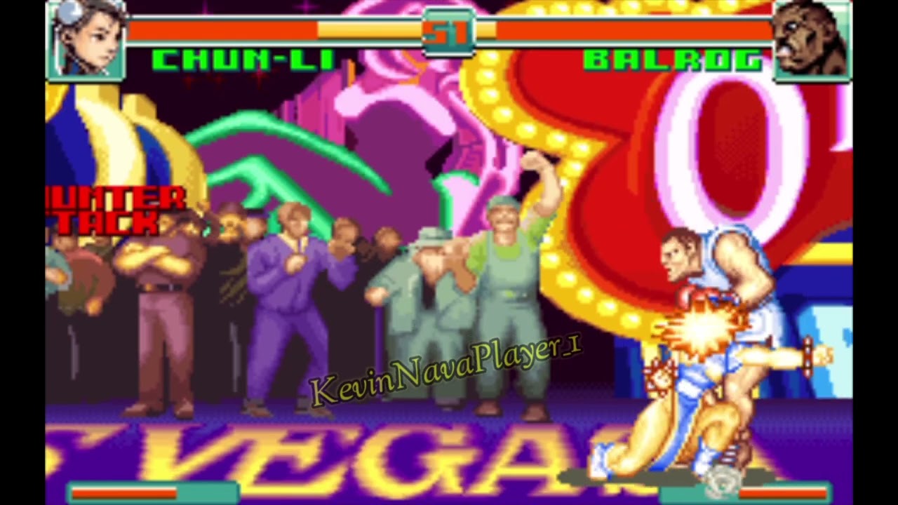 SuperStreetFighter2TurboRevival) GBA Modo Arcade ChunLi VS Balrog nivel experto del CPU