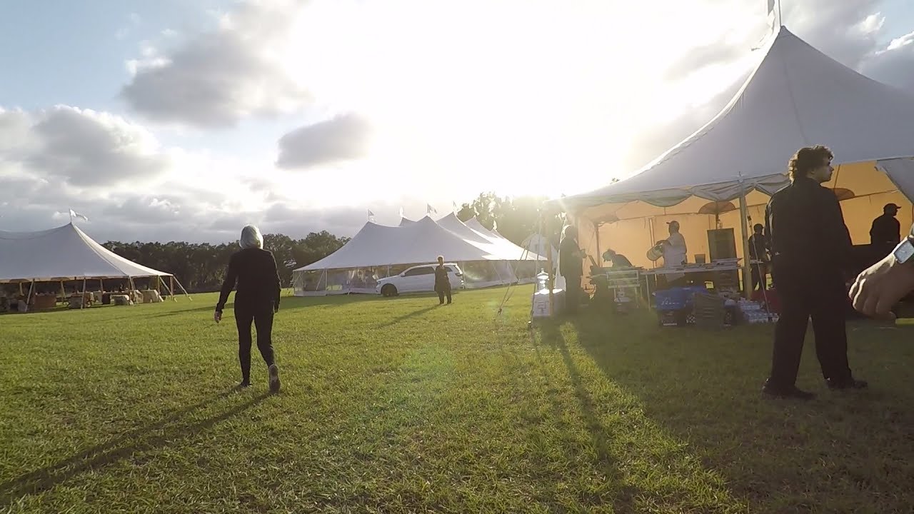 Catering a large outdoor wedding; bartending behind the scenes
