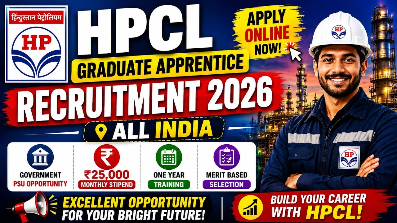 HPCL Graduate Apprentice 2026 | ప్రభుత్వ PSU అవకాశం | ₹25,000 Stipend | Full Details Telugu |