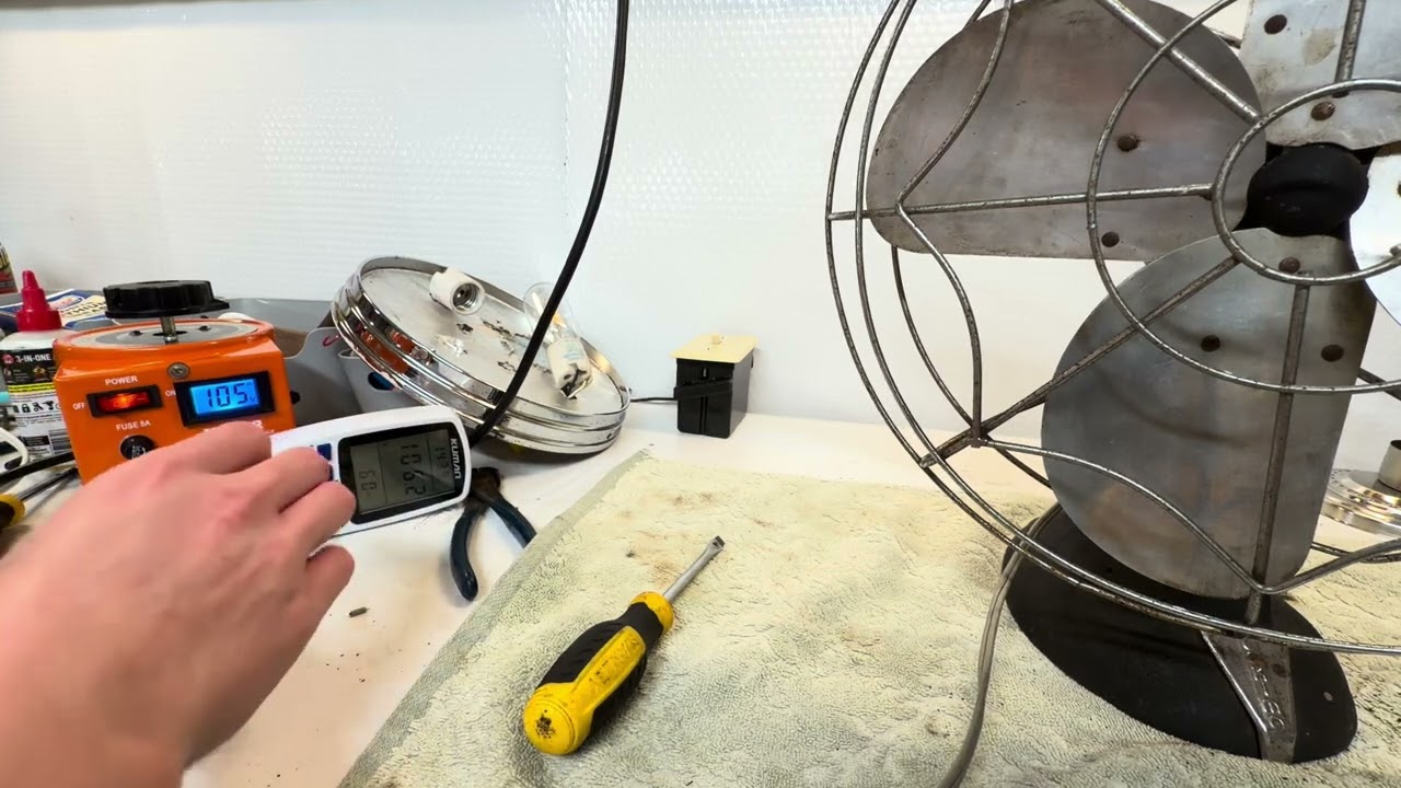 1946 Eskimo 45 K 12inch 3 speed oscillating fan Update 