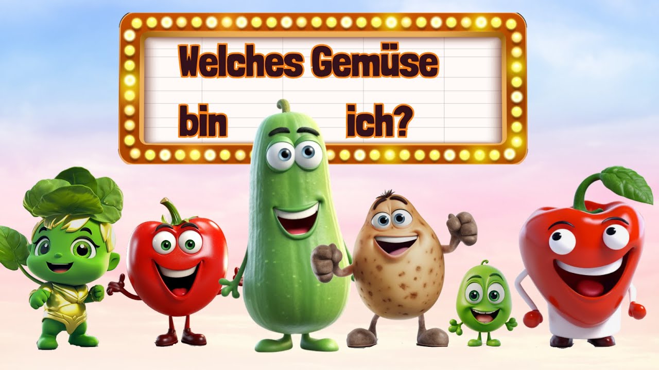 Gem&uuml;se-Quizspiel, lustige, bunt und lecker -  lernen und verstehen: gesundes Essen f&uuml;r Kinder