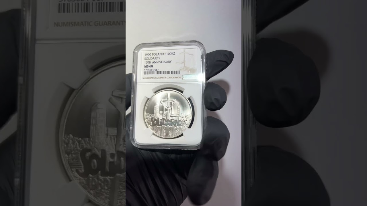 Solidarność 100000 typ &bdquo;A&rdquo; NGC MS68 lekka skrętka
