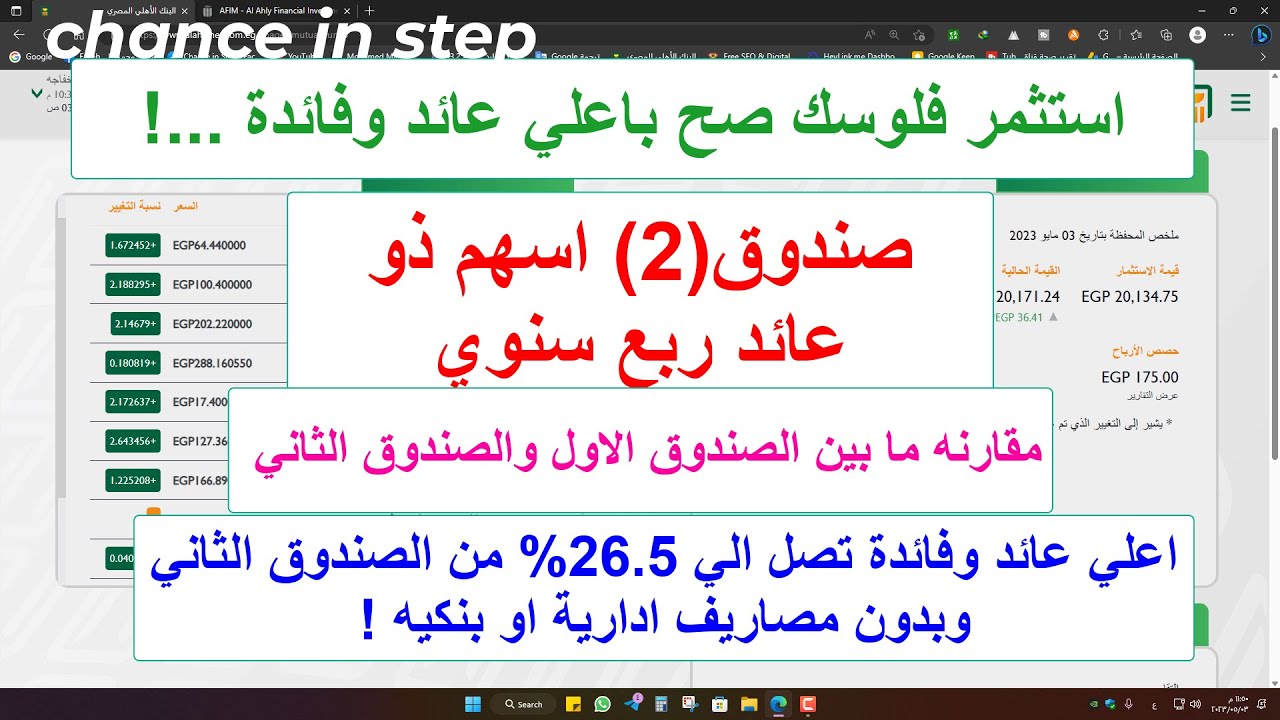 شراء وثائق واحصل علي عائد بفائدة تصل الي 26.5% بدون مصاريف ادارية او بنكيه (الصندوق الثاني)