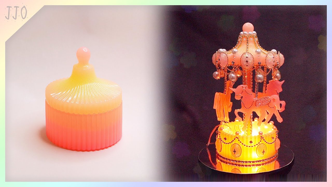 (Eng)[resin art] 평범한 보석함을 빛나는 회전목마로 만들어 보았습니다