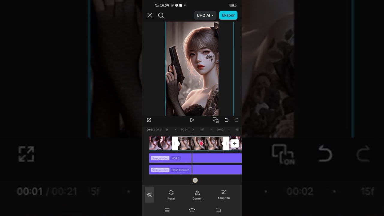Cara Membuat Caloring HD+JJ Geser ke Kanan Kiri Dengan Efek Cermin