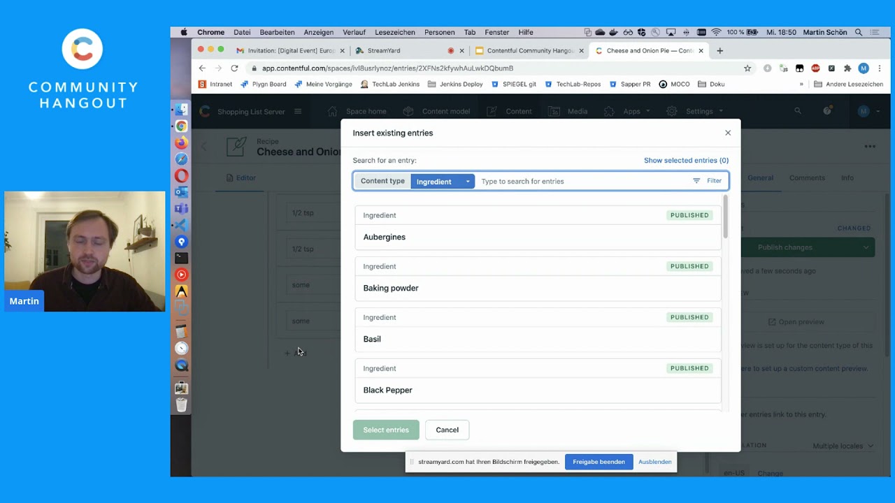 Custom field for recipe ingredients in Contentful by Martin Schön