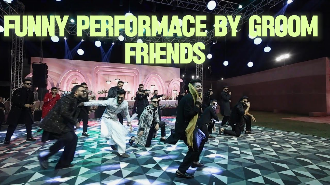 FUNNY PERFORMANCE BY GROOM FRIENDS 🕺| BOLLYWOOD ICONIC SUPERHITS | INDIAN WEDDING DANCE 👌😍