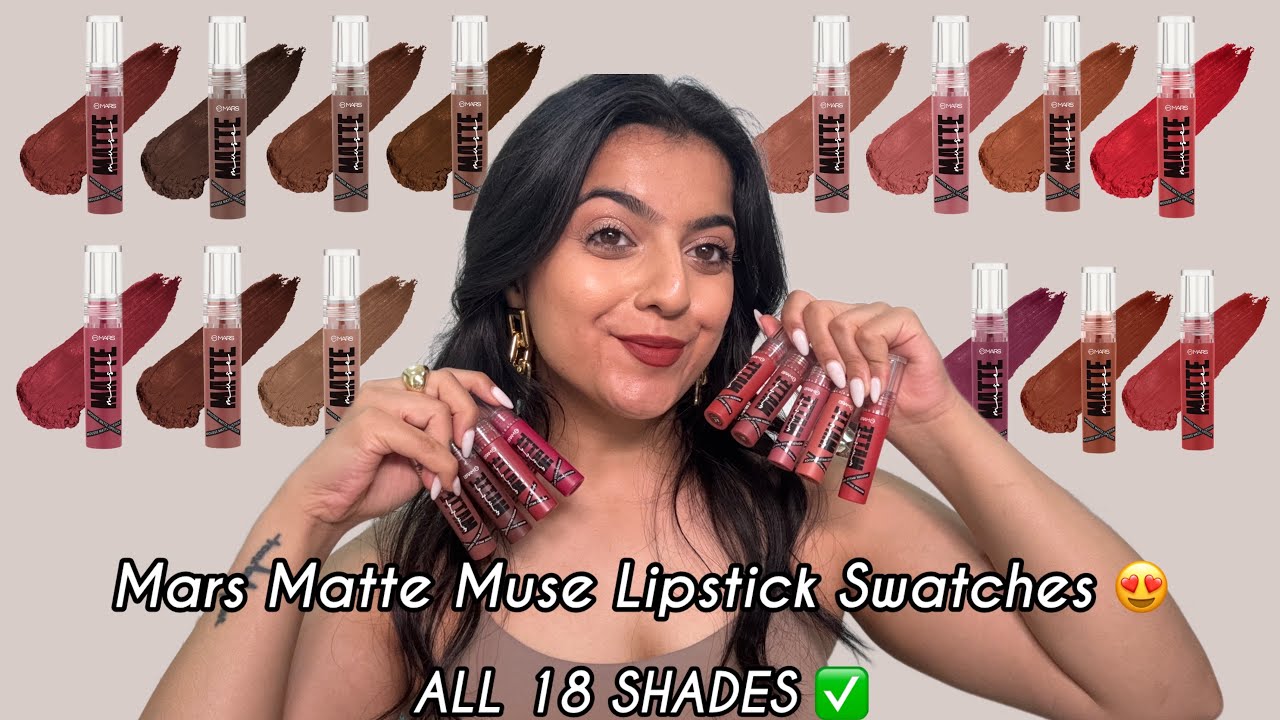 *NEW* Mars Cosmetics Matte Muse Lipstick Swatches | ALL 18 SHADES 😍✅ #marscosmetics #reachedmars 