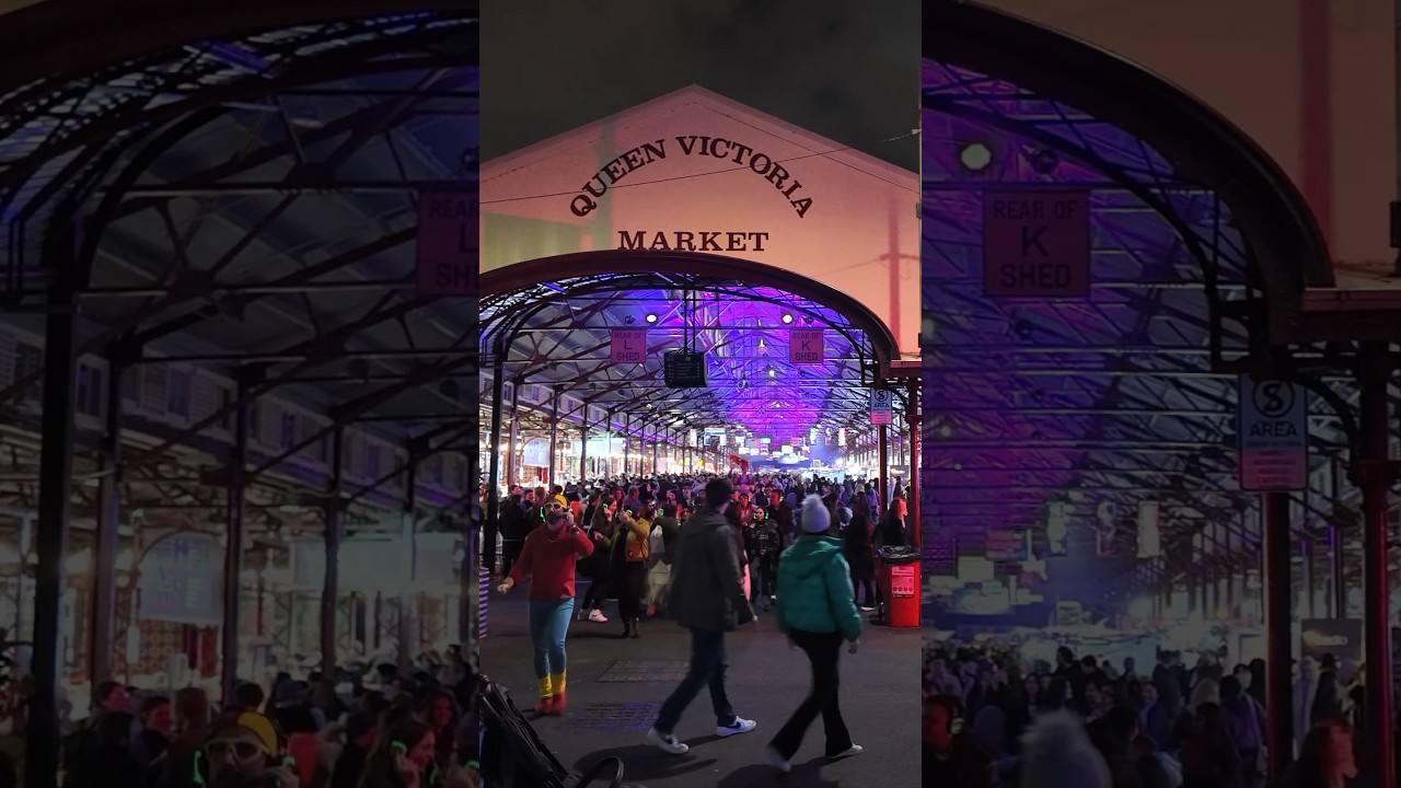 Winter Night Market in Melbourne 2024 #walkingtour #citywalk