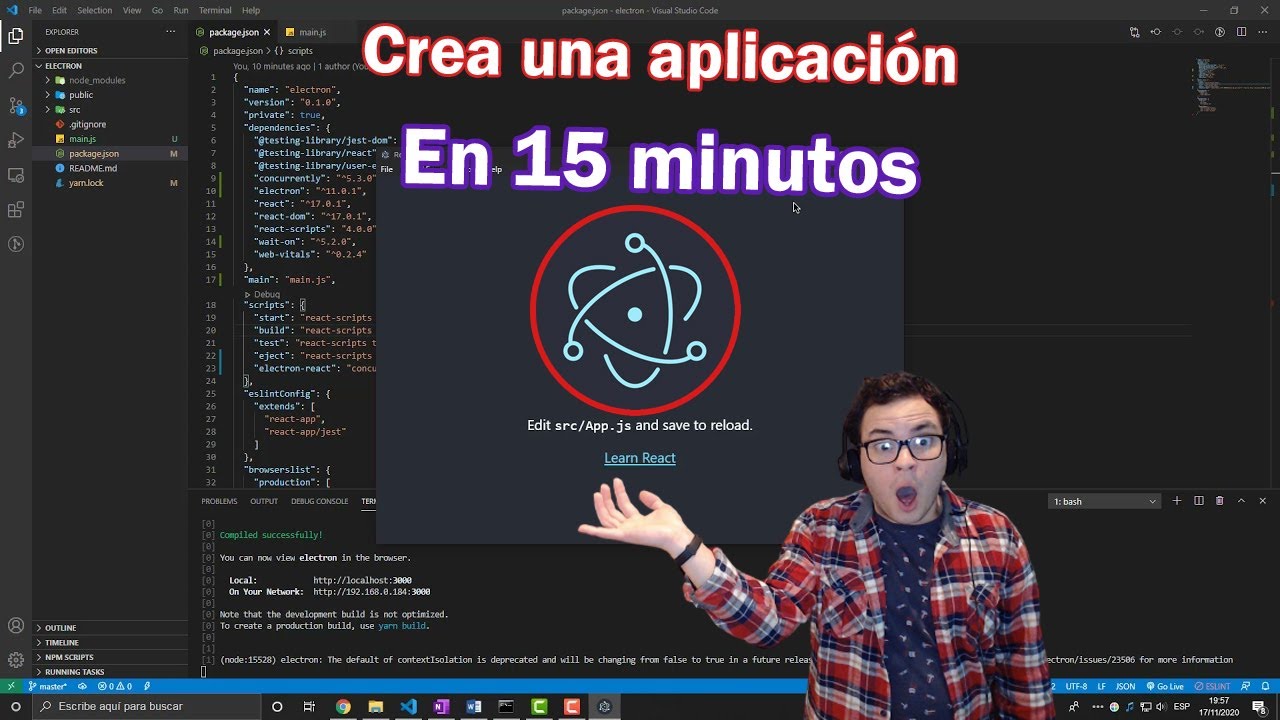 Crear una aplicacion de escritorio con Javascript - aprender Electron Js - Super facil y rapido 2021