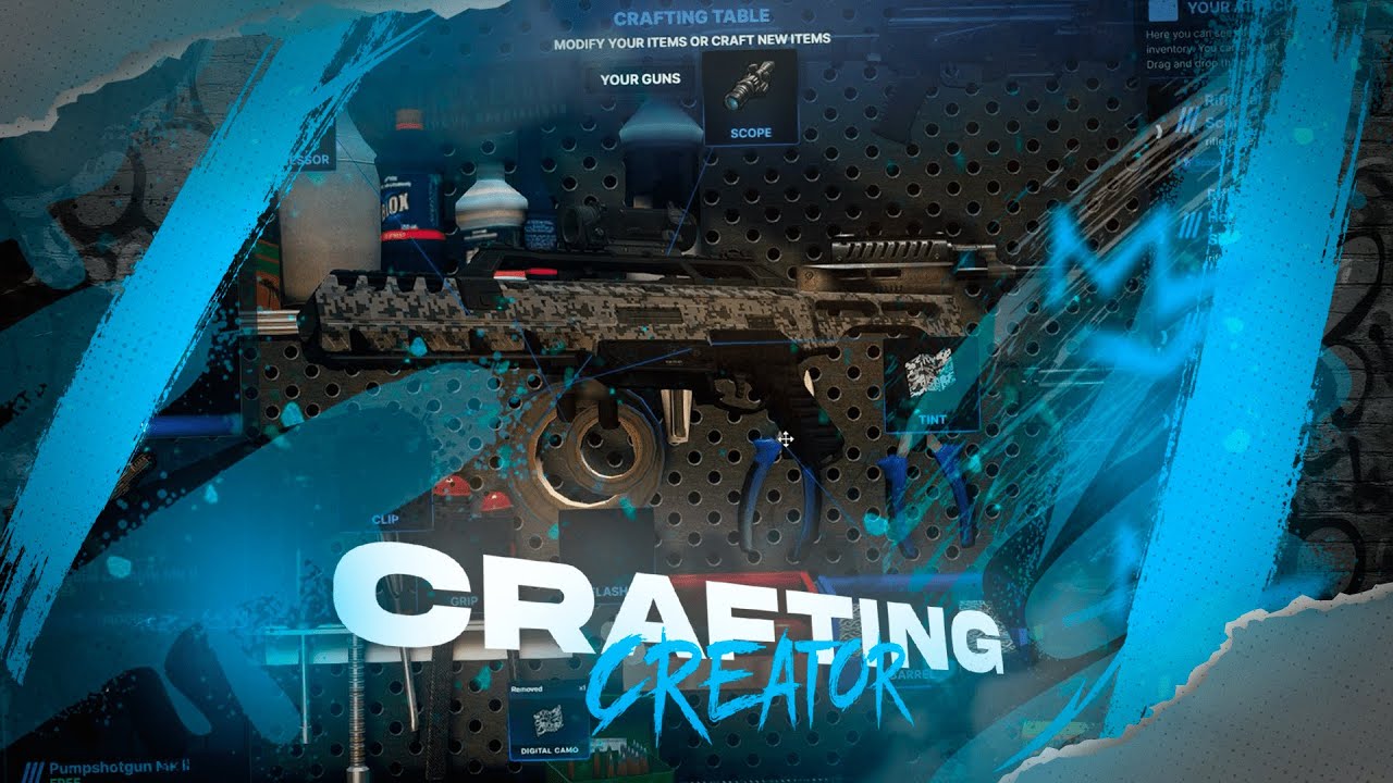 Quasar Crafting Creator для FiveM | 3D-столы, модификации оружия и система уровней