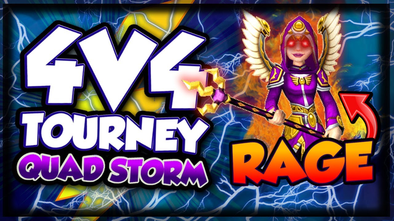 Wizard101: ⚡️ Quad Storm 4v4 ⚡️ Sore Loser RAGES AT ME after LOSING Tournament 🤬🔊