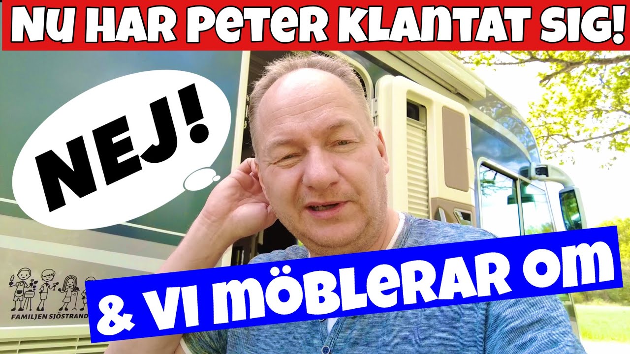 Peter klantar sig rejält och vi möblerar om i garaget #husbilstips