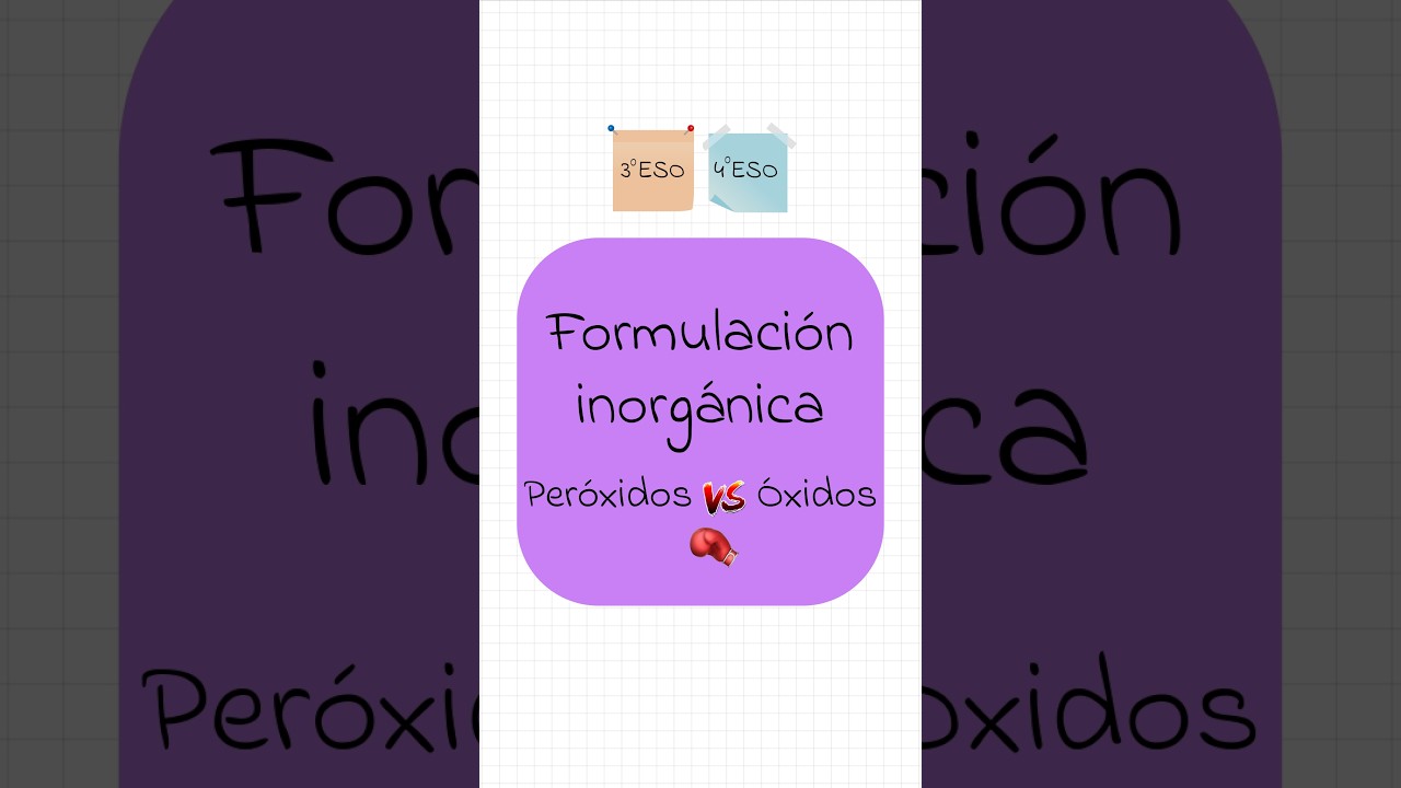 Óxidos vs peróxidos - Formulación inorgánica