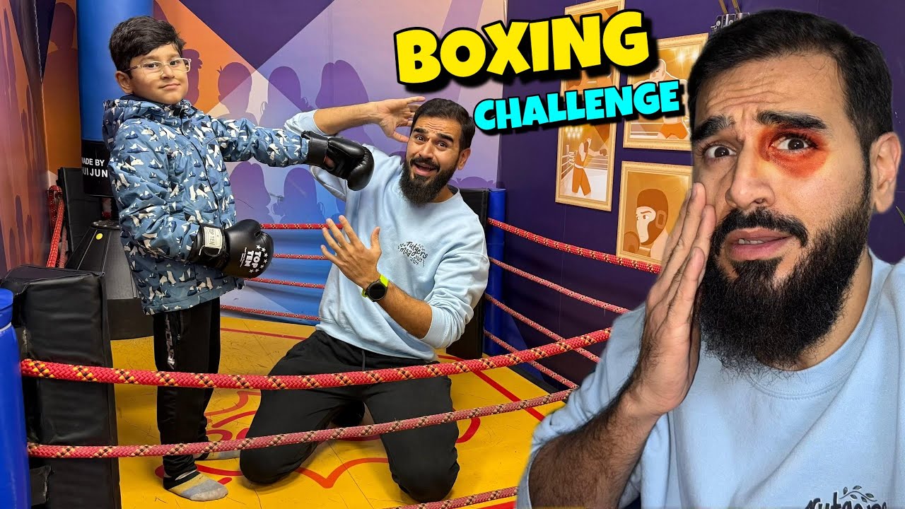 Boxing challenge with my son 😂🥊 Kon jeetey ga ?